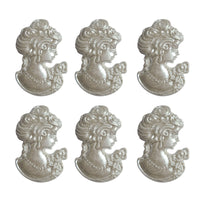 Embellissement de visage femme, à coller, camée blanc nacré