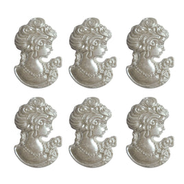 Embellissement de visage femme, à coller, camée blanc nacré