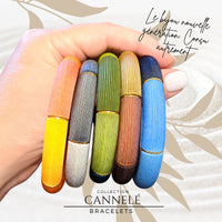 Perle tube incurvé cannelé, Choco Latte