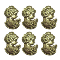 Embellissement de visage femme, à coller, camée doré