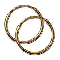 Boucles d'Oreilles Créoles Fines en Acier Inoxydable Doré - 21MM x 2.5mm