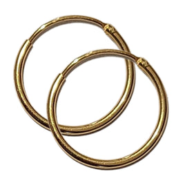 Boucles d'Oreilles Créoles Fines en Acier Inoxydable Doré - 16MM x 1.5mm