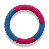 Bracelet Cannelé double teinte, Fuchsia & Denim