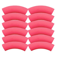 Perle tube incurvé cannelé, Rose Néon