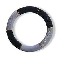 Bracelet Cannelé double teinte, Gris & Noir
