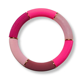 Bracelet Cannelé camaïeu, Rose
