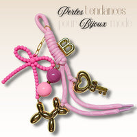 12 - Chien ballon pendentif, Mauve Mat