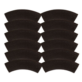 Perle tube incurvé cannelé, Chocolat Noir