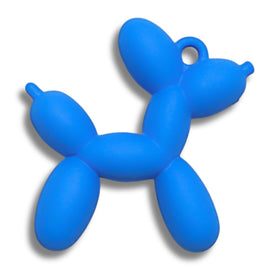 15 - Chien ballon pendentif, Bleu turquoise Mat