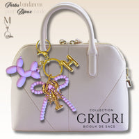 12 - Chien ballon pendentif, Mauve Mat