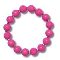 18- Boules en verre 10mm, Rose bonbon
