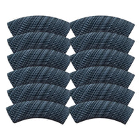 Perle tube incurvé cannelé, Chiné Gris Bleuté