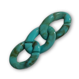 19 - Maillons 29MM, Bleu turquoise marbré