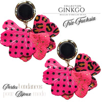 Kit boucles d'oreilles - Collection Gingko - Trio Fuchsia