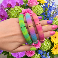 Bracelet Cannelé monocolore, Rainbow Dégradé