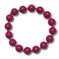 21- Boules en verre 10mm, Rose fuchsia