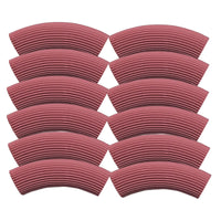 Perle tube incurvé cannelé, Rose Ancien