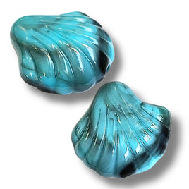 16 - Perle coquillage, Turquoise marbré