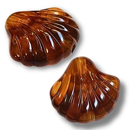 18 - Perle coquillage, Caramel marbré
