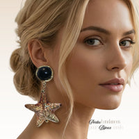 Boucles d'oreilles dorées - Dôme Noir