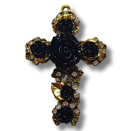 Pendentif Croix - Doré & Noir