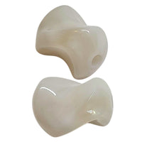 1- Galet Twisty, Blanc cassé marbré