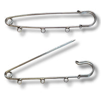 Broche épingle à 3 anneaux 10CM - Argent