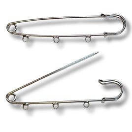 Broche épingle à 3 anneaux 10CM - Argent