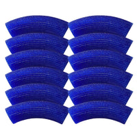 Perle tube incurvé cannelé, Bleu Roi Opalin