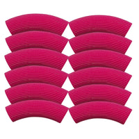 Perle tube incurvé cannelé, Fuchsia Foncé