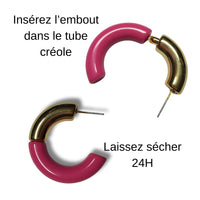 6 - Tubes courbes pour créoles C, Fuchsia
