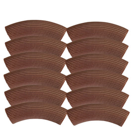 Perle tube incurvé cannelé, Cappuccino