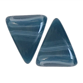 38- Khéops triangle à 2 trous, Bleu Canard marbré