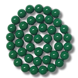 39- Boules en verre 10mm, Vert Emeraude