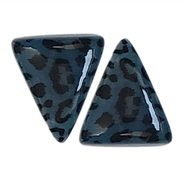 39- Khéops triangle à 2 trous, Léopard Bleu Canard marbré