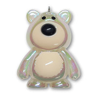 Réf 138 - Pendentif en  acrylique, Ourson blanc nacré