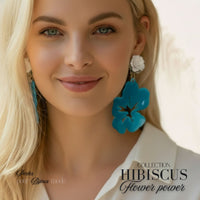 3 - Pendentif fleurs Hibiscus Magenta