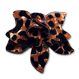 3 - Pendentif grande Fleur 50MM - Léopard