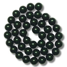 40- Boules en verre 10mm, Vert foncé