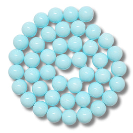 42- Boules en verre 10mm, Turquoise clair
