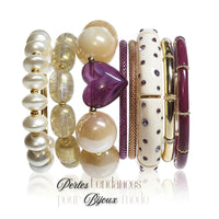 2- Boules aplaties en verre 12mm, Abacus Ivoire nacré