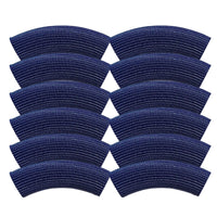 Perle tube incurvé cannelé, Bleu Nuit Pailleté