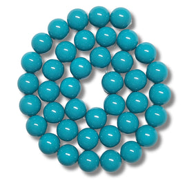 45- Boules en verre 10mm, Bleu Céleste