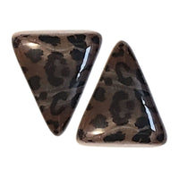 45- Khéops triangle à 2 trous, Léopard Topaze foncé marbré