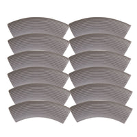 Perle tube incurvé cannelé, Gris Clair