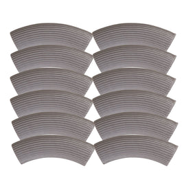 Perle tube incurvé cannelé, Gris Clair