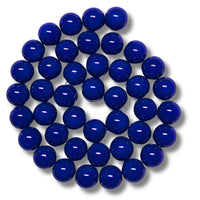 49- Boules en verre 10mm, Bleu foncé