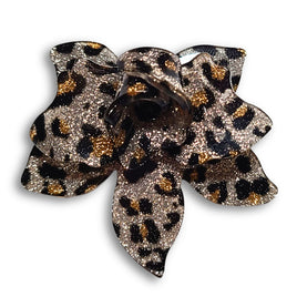 1 - Pendentif grande Fleur 50MM - Glitter & Léopard