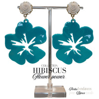 3 - Pendentif fleurs Hibiscus Magenta