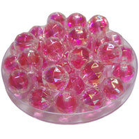 7 - Boules à facettes en acrylique, Rose fuchsia 16MM